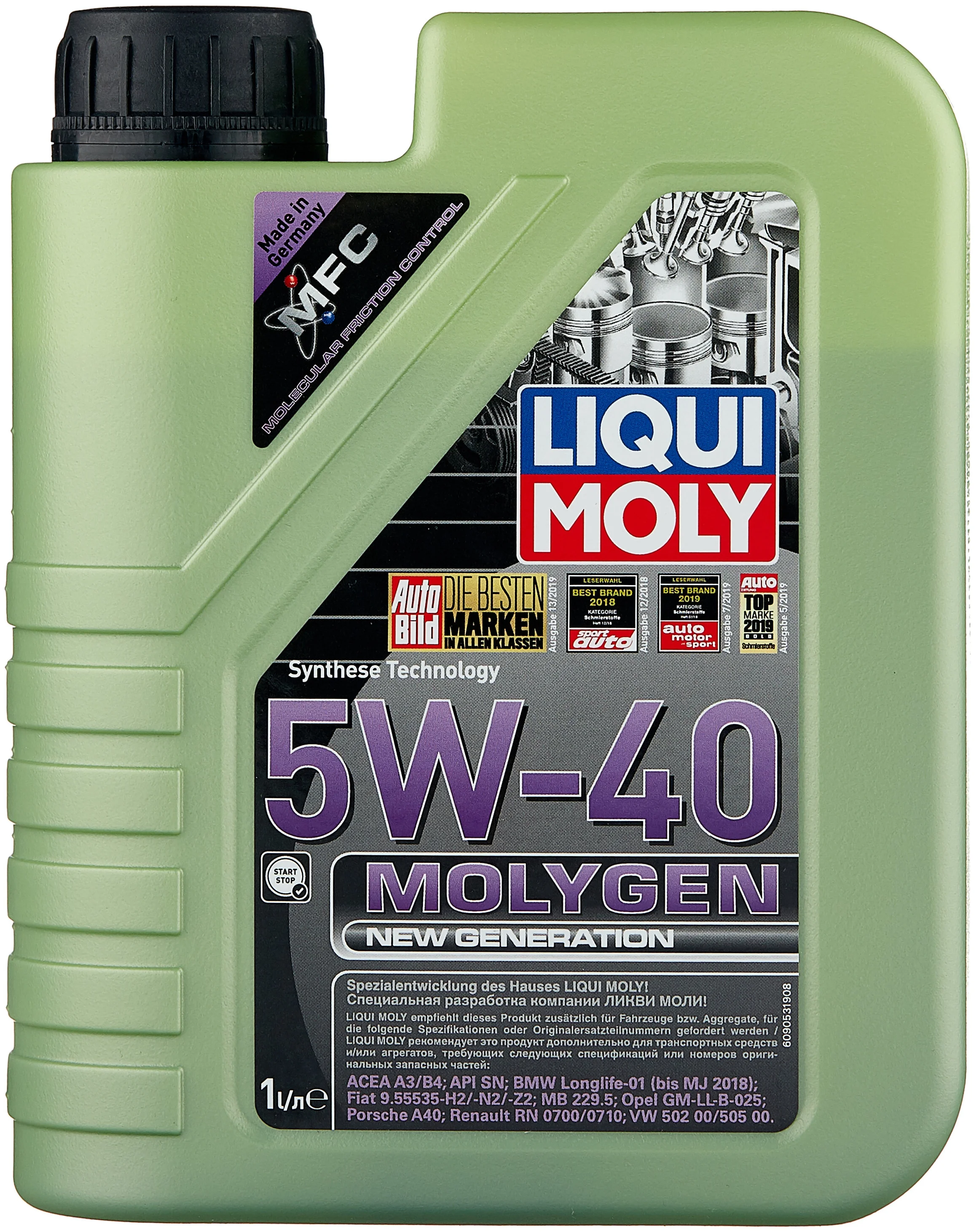LIQUI MOLY Molygen New Generation 5W-40 - класс вязкости: 5W-40