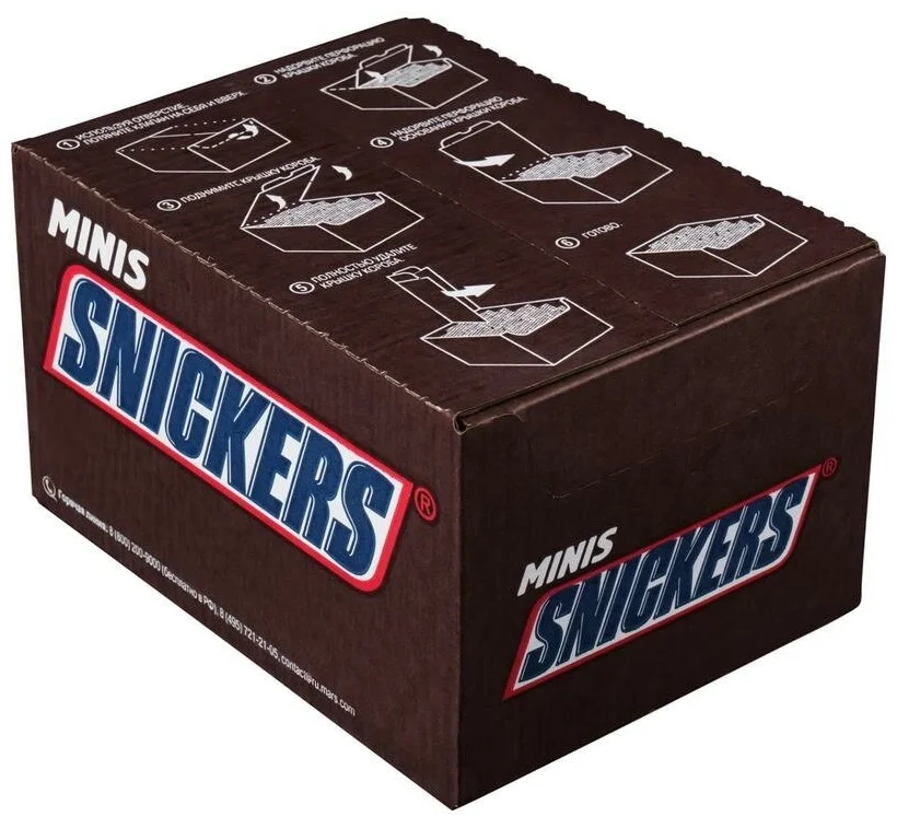Snickers minis - начинка: мягкая карамель, нуга