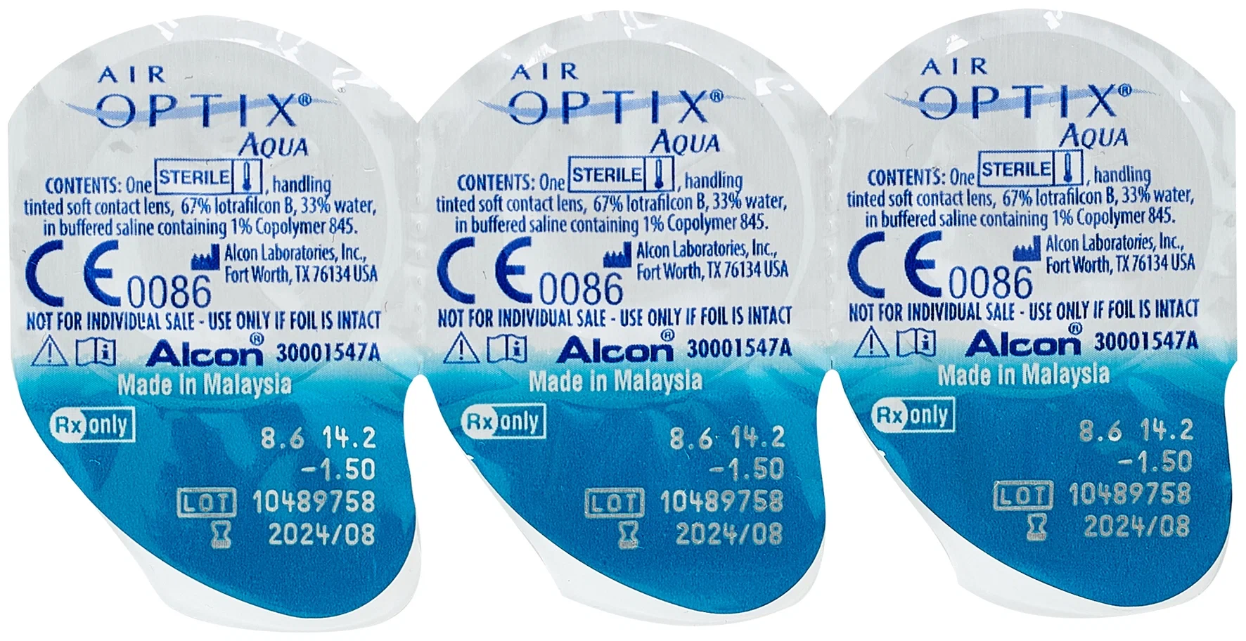 Air Optix (Alcon) Aqua, 3 шт. - диаметр: 14.2 мм