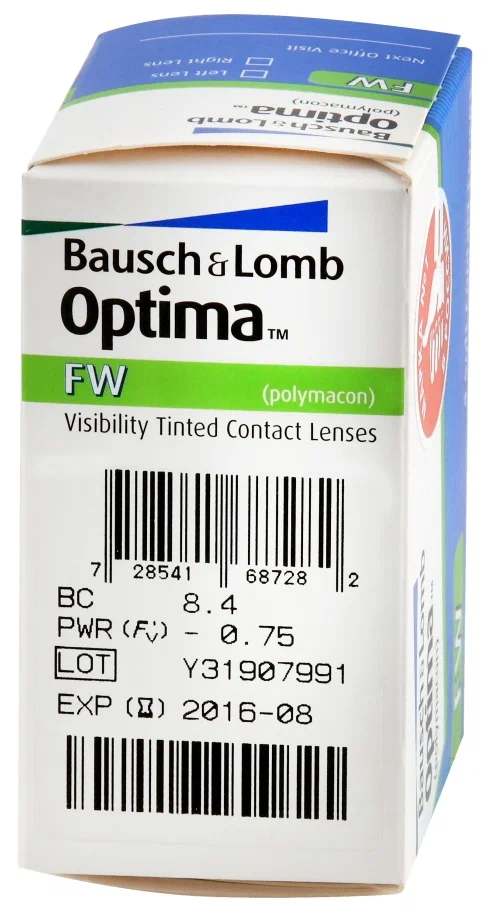 Bausch & Lomb Optima FW, 4 шт. - влагосодержание: 38.6%
