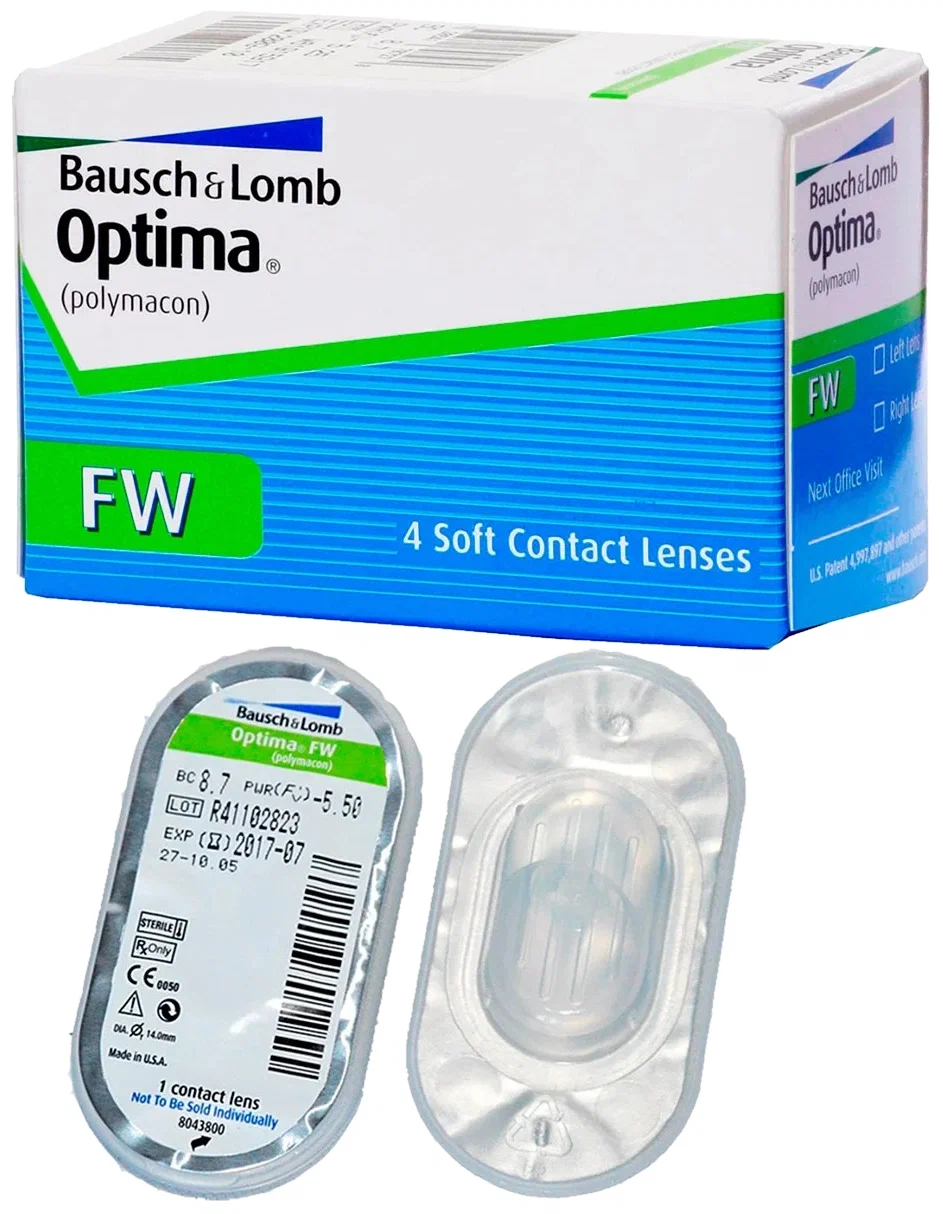 Bausch & Lomb Optima FW, 4 шт. - материал: полимакон