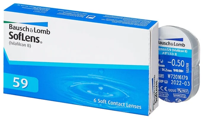 Bausch & Lomb SofLens 59, 6 шт. - кислородопроницаемость: 22 Dk/t