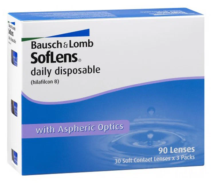 Bausch Lomb Soflens Daily Disposable, 90 шт. - тип линз: прозрачные