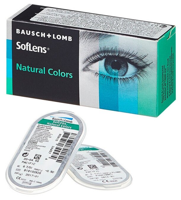 Bausch & Lomb SofLens Natural Colors New, 2 шт. - влагосодержание: 38.6%