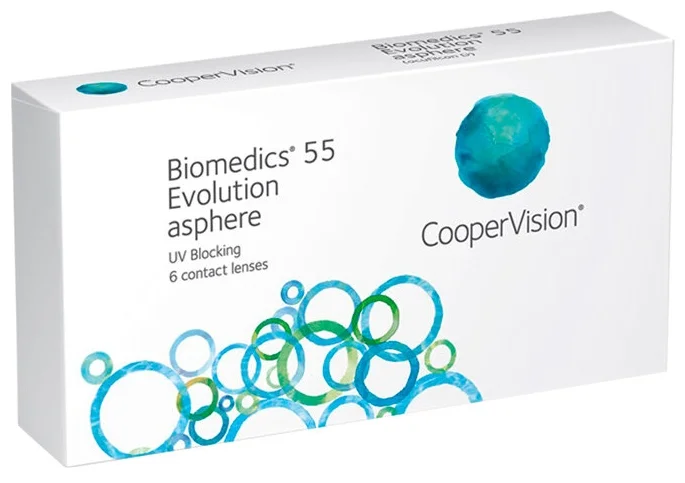 CooperVision Biomedics 55 Evolution Asphere UV, 6 шт. - количество линз в упаковке: 6