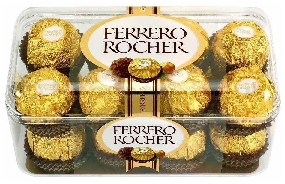Ferrero Rocher молочный шоколад лесной орех, 200 г - упаковка: пластиковая коробка