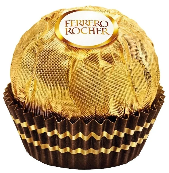 Ferrero Rocher молочный шоколад лесной орех, 200 г - энергетическая ценность в 100 г: 603 ккал