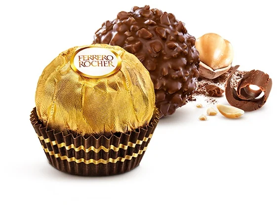 Ferrero Rocher молочный шоколад лесной орех, 200 г - белки в 100 г: 8.2 г