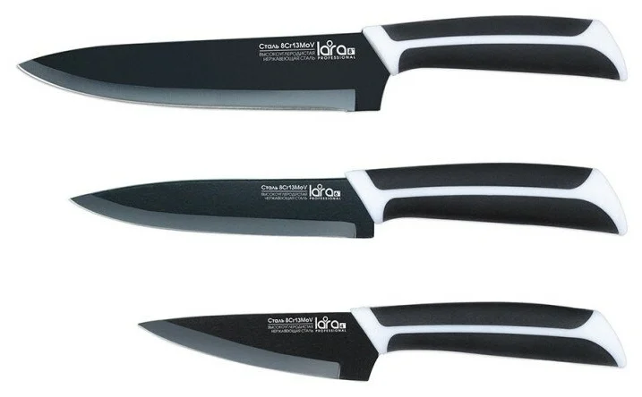 LARA LR05-29, 3 ножа с керамическим покрытием - материал лезвия: сталь