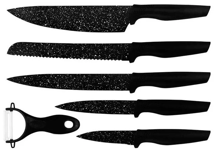 Skiico Kitchenware 5 ножей и овощечистка - цвет товара: черный/белый