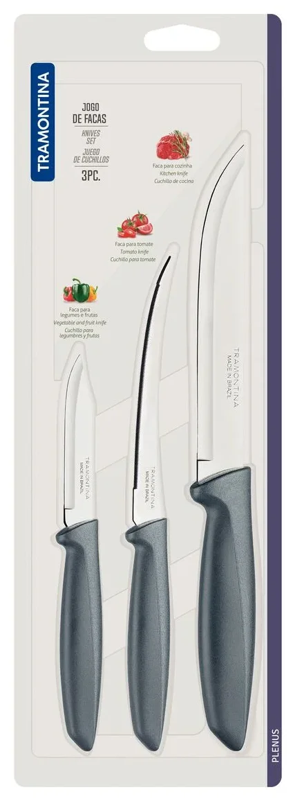 TRAMONTINA Plenus 23498/613/013, 3 ножа - материал рукоятки: пластик