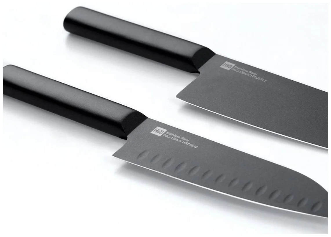 Xiaomi Black heat, 2 ножа - состав набора: нож сантоку, шеф-нож