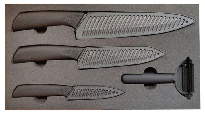 Xiaomi Nano ceramic, 3 ножа и овощечистка - состав набора: шеф-нож, филейный нож, универсальный нож