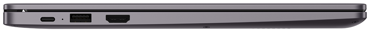 14" HUAWEI MateBook D 14 2021 - разъемы: USB 2.0 Type A, USB 3.0 Type-С, USB 3.1 Type A, выход HDMI, микрофон/наушники Combo