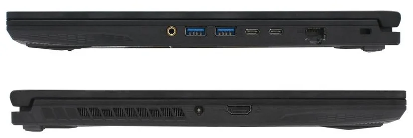 15.6" MSI GF65 Thin(10UE-085RU) - разъемы: USB 3.2 Gen1 Type A x 2, USB 3.2 Gen1 Type-С x 2, выход HDMI, микрофон/наушники Combo, Ethernet - RJ-45