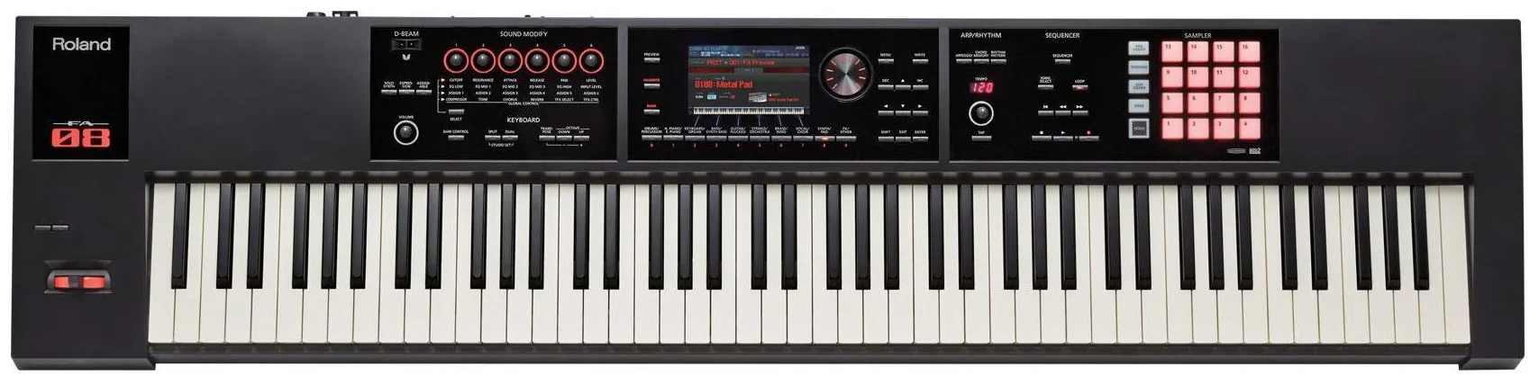 Roland FA-08 - размер клавиш: полноразмерные