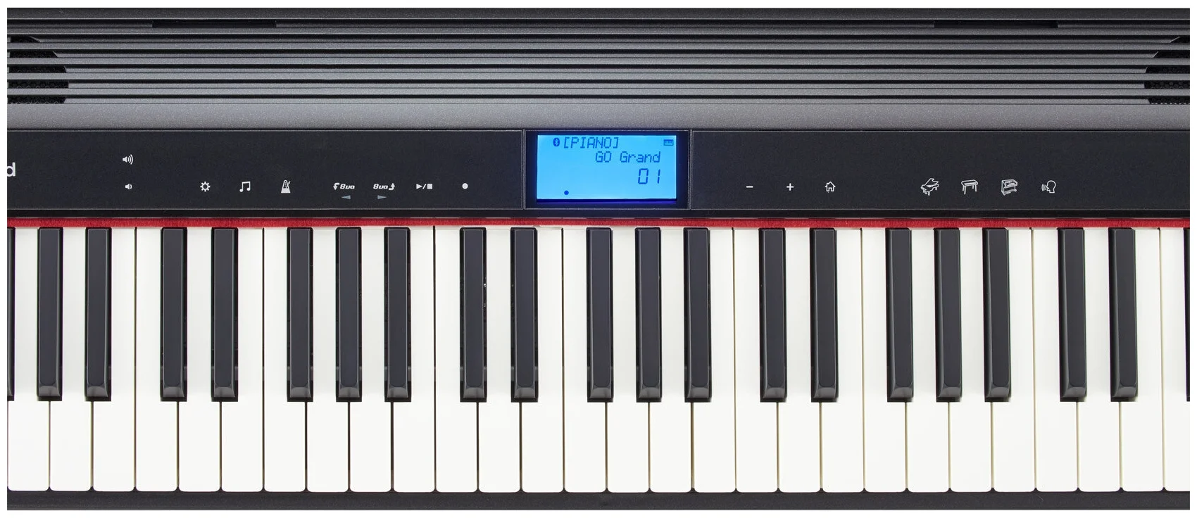 Roland GO:PIANO GO-61P - реверберация, чувствительность клавиатуры к касанию, транспонирование, запись песен, метроном