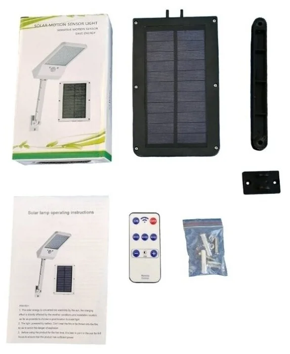 Фонарь на солнечной батарее 48 LED, 800 lm, IP65, 2000 ma - тип цоколя: встроенный светодиодный светильник (LED)