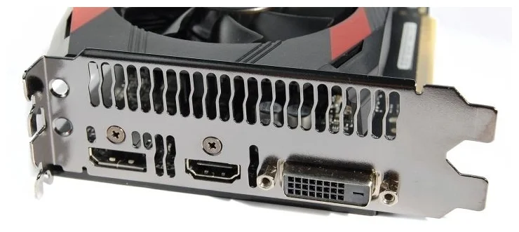 ASUS Cerberus GeForce GTX 1050 Ti OC 4GB (CERBERUS-GTX1050TI-O4G) - разъемы и интерфейсы: выход HDMI, выход DisplayPort, выход DVI