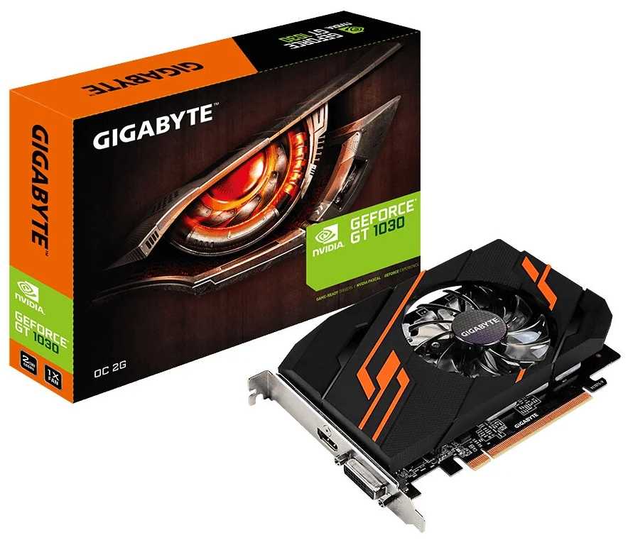 GIGABYTE GeForce GT 1030 OC 2G (GV-N1030OC-2GI) - шина обмена с памятью: 64 бит