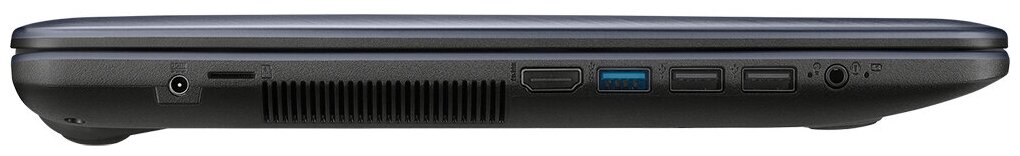 15.6" ASUS VivoBook X543MA-DM1140 - разъемы: USB 2.0 Type A x 2, USB 3.1 Type A, выход HDMI, микрофон/наушники Combo