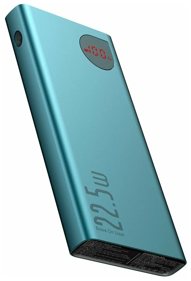 Baseus Adaman Metal PD3.0+QC3.0 20000mAh - особенности: зарядка двух устройств, индикатор заряда