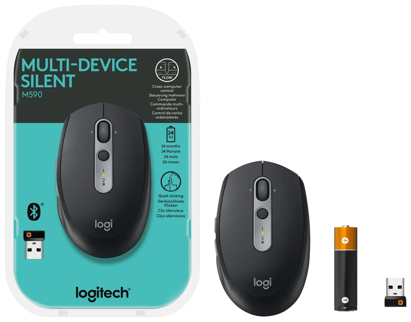 Logitech M590 Multi-Device Silent - дизайн: для правой руки