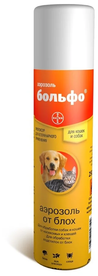 Больфо (Bayer) инсектоакарицидный спрей для кошек и собак 250 мл - возраст животного от 3 месяцев