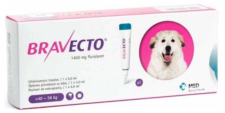 Бравекто (MSD Animal Health) Спот Он для собак 40-56 кг - в упаковке 1 шт