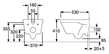 Gustavsberg Hygienic Flush WWC 5G84HR01 (с сиденьем, микролифт) - выпуск: горизонтальный