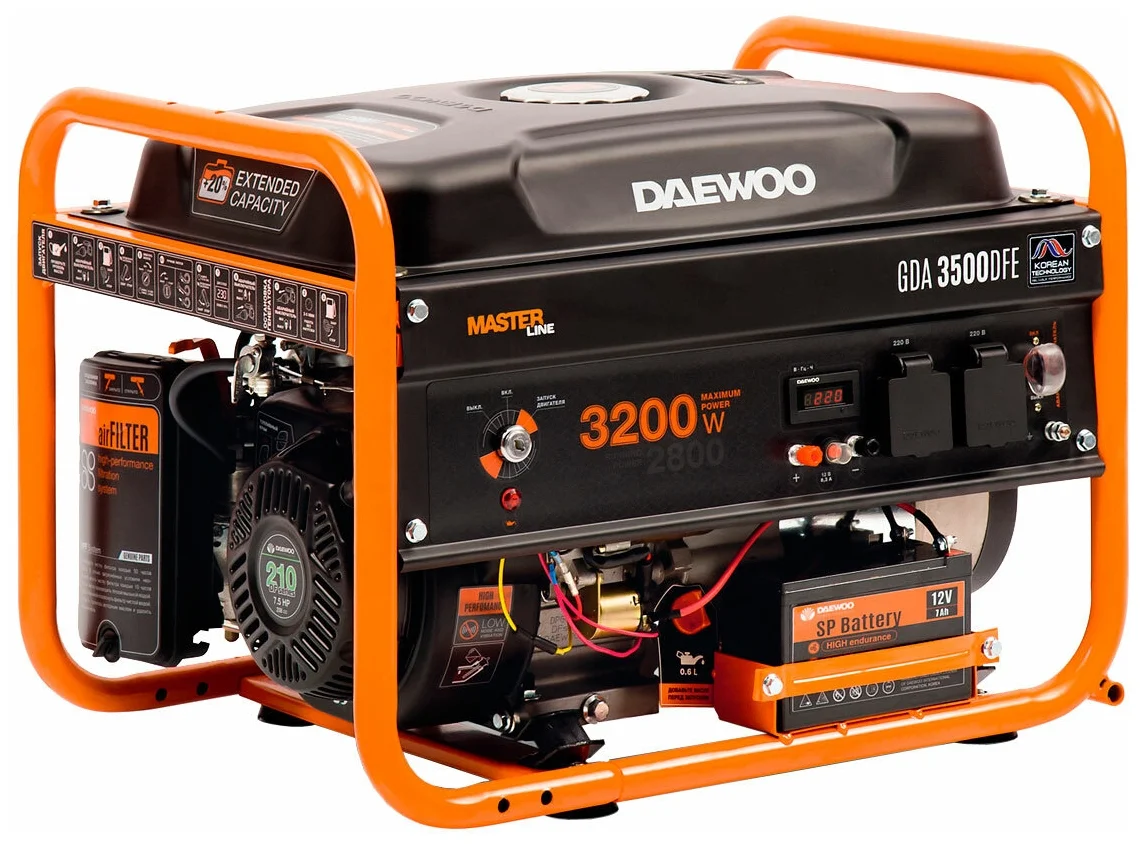 Daewoo Power Products GDA 3500DFE, (3200 Вт) - максимальная мощность: 3200 Вт