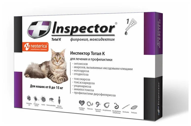 Inspector Total K для кошек от 8 до 15 кг - возраст животного от 7 недель