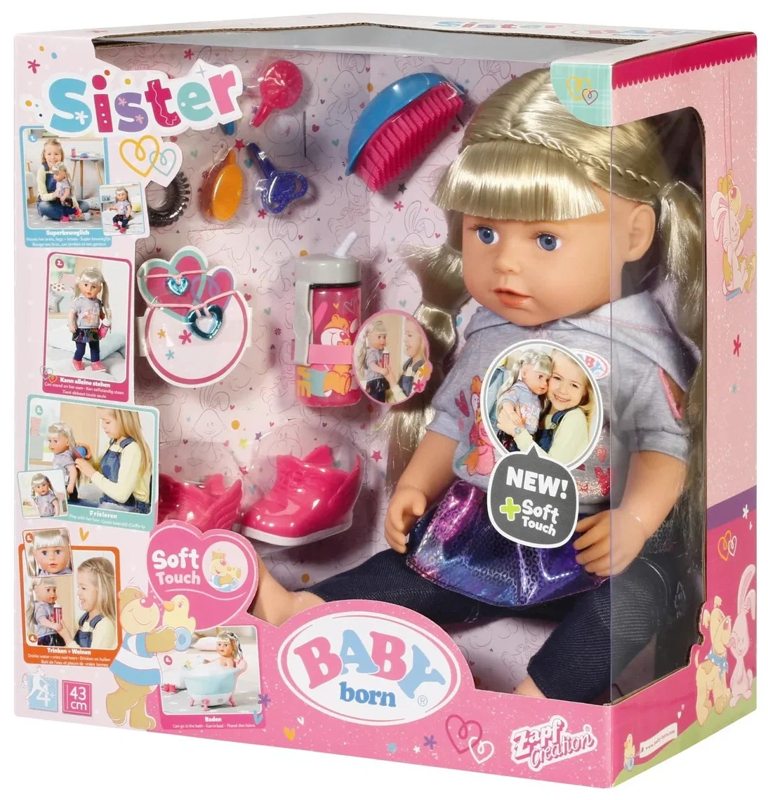 Zapf Creation Baby Born "Сестренка-Модница 2019", 43 см, 824-603 - высота куклы: 43 см