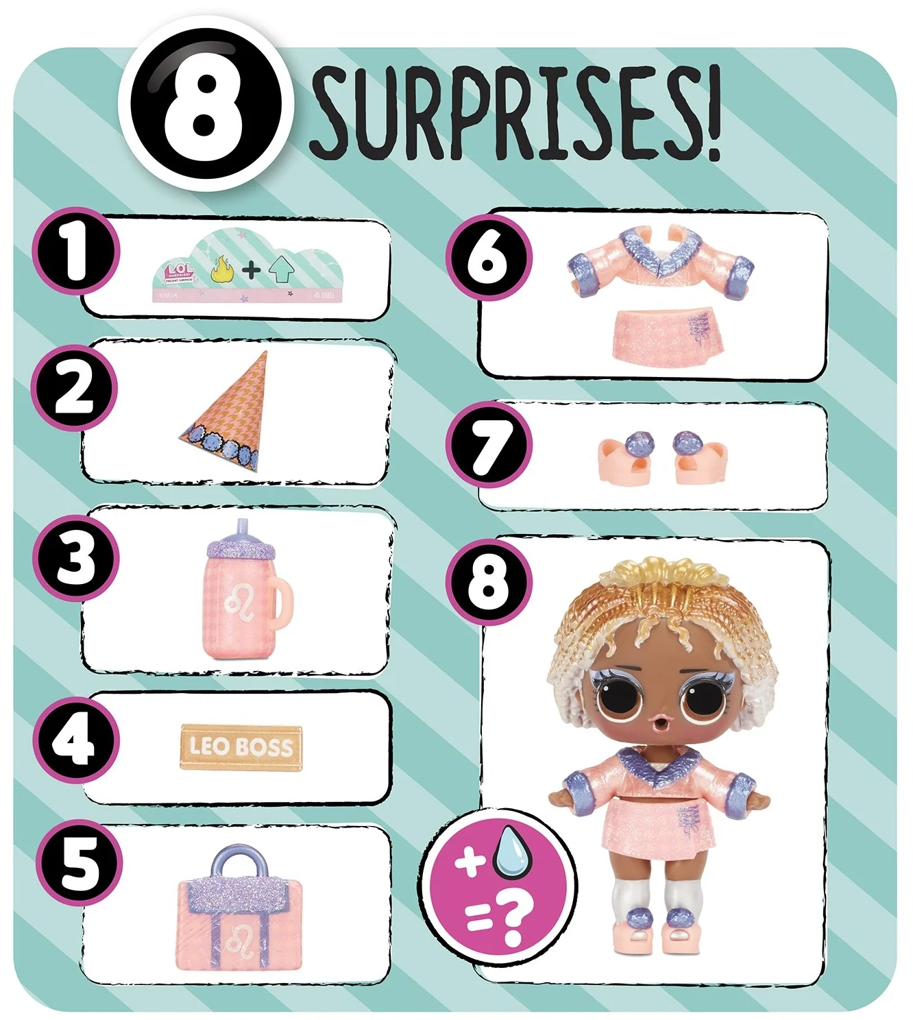 L.O.L. Surprise Present Surprise 2 серия, 572824 - особенности: шарнирная, можно купать, кукла-сюрприз
