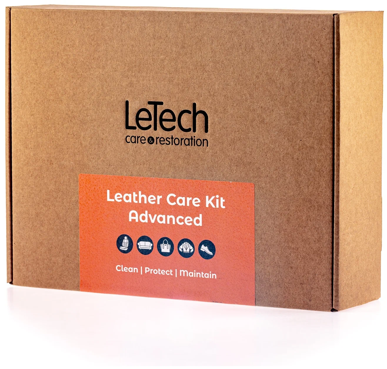 LeTech, Leather Care Kit Advanced - действие: удаление пятен, восстановление, заполнение мелких царапин, очищение, устранение неприятных запахов, предотвращение загрязнений