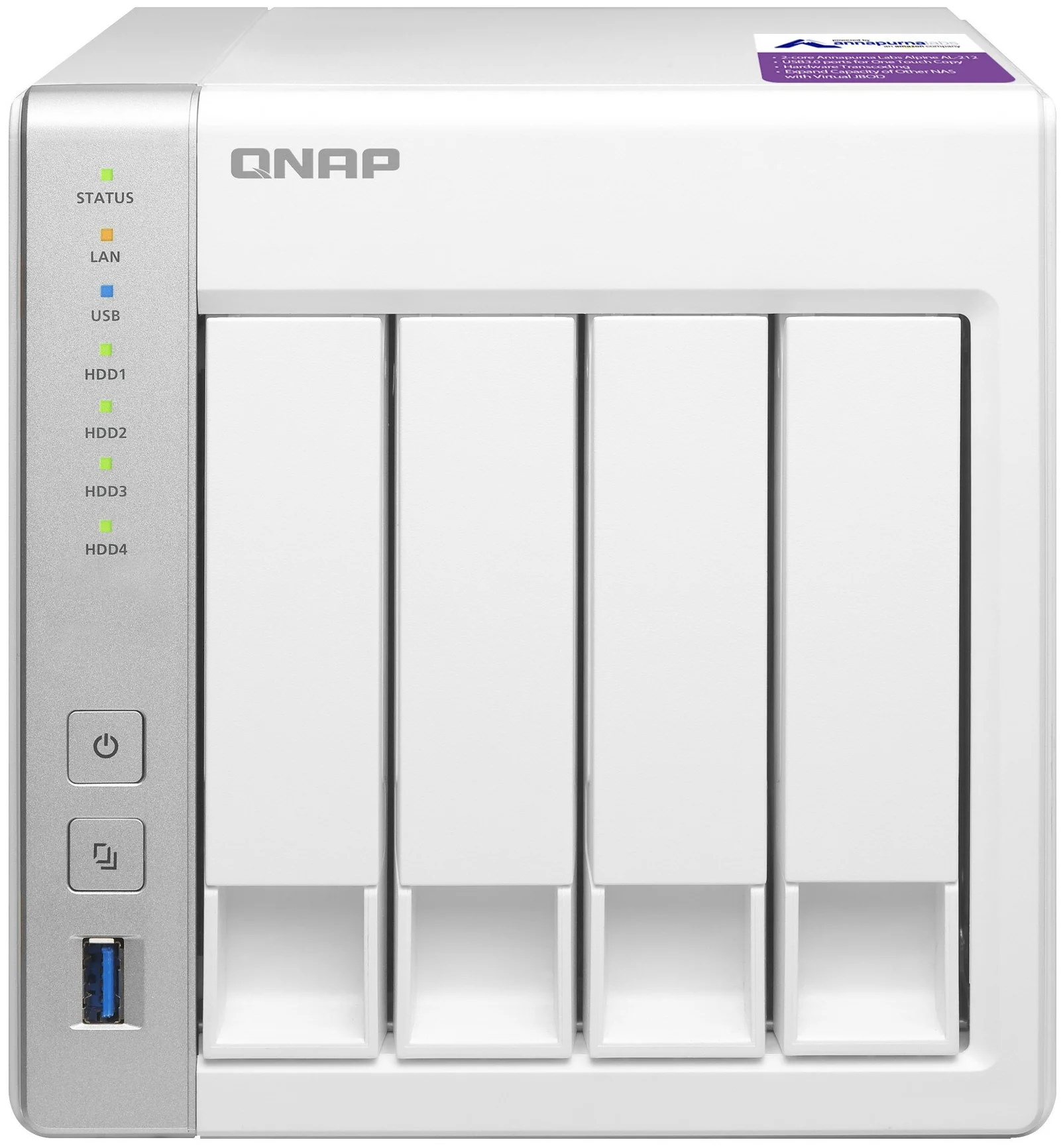 QNAP D4 - порты Ethernet: 2x1000 Мбит/с