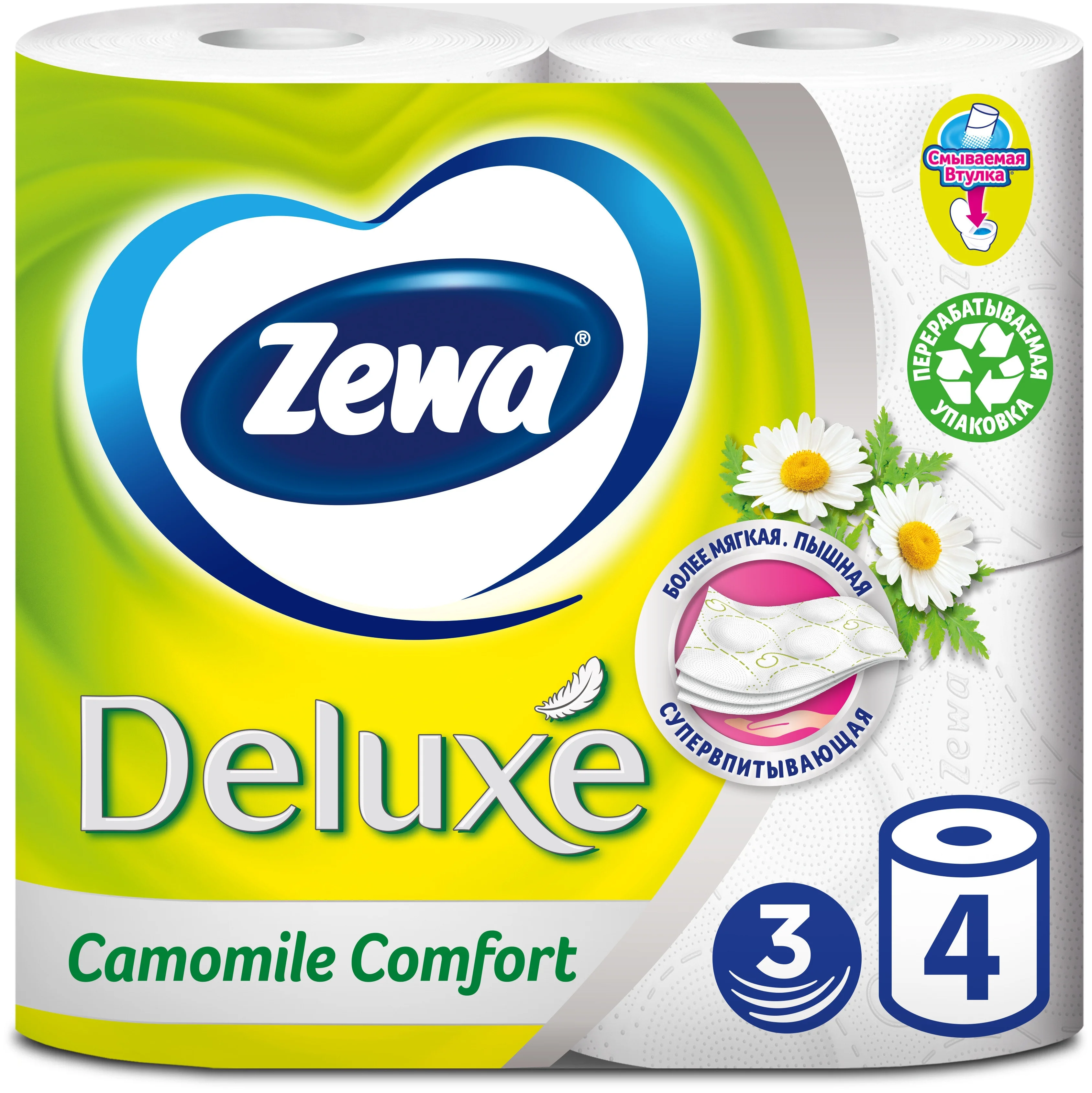 Zewa Deluxe Ромашка - особенности: ароматизация, тиснение