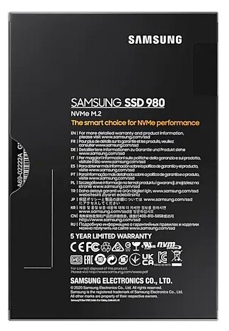 Samsung 980 1000 M.2 MZ-V8V1T0BW - тип PCI-E: PCI-E 3.0 x4