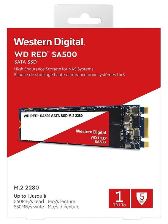 Western Digital WD Red 1000 WDS100T1R0B - скорость чтения/записи: 560 МБ/с / 530 МБ/с