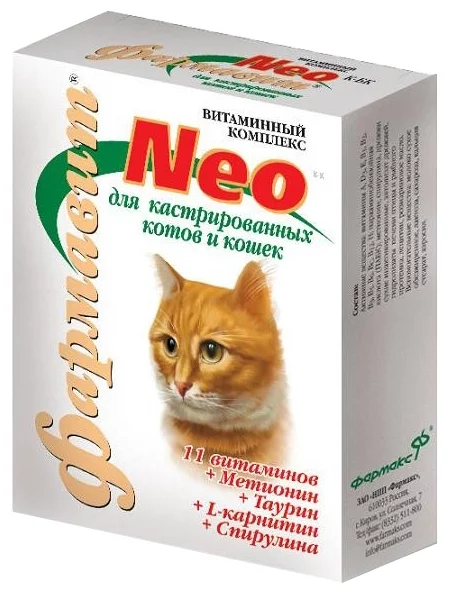 Фармавит Neo "Витаминно-минеральный комплекс для кастрированных котов и кошек" - возраст: пожилые, взрослые