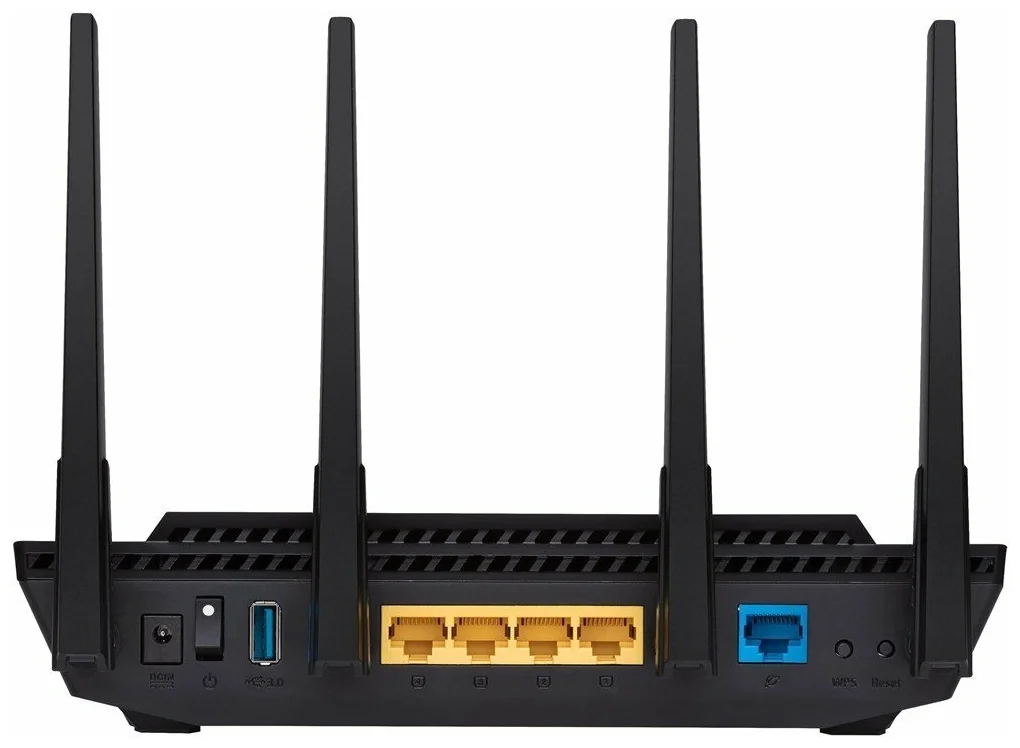 Wi-Fi ASUS RT-AX58U - стандарт Wi-Fi 802.11: b (Wi-Fi 1), a (Wi-Fi 2), g (Wi-Fi 3), n (Wi-Fi 4), ac (Wi-Fi 5), ax (Wi-Fi 6)