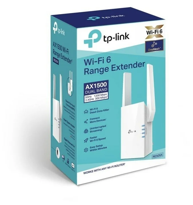 TP-LINK RE505X - частотный диапазон устройств Wi-Fi: 2.4 / 5 ГГц (одновременная работа)