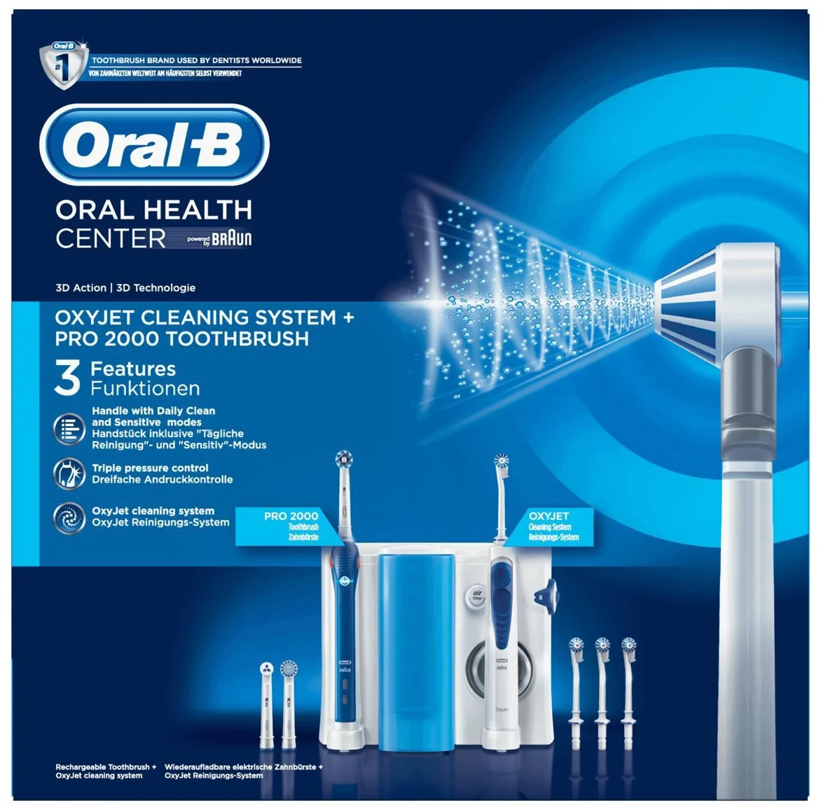 Oral-B OxyJet Cleaning System + PRO 2000 Toothbrush - тип щетки: стандартная