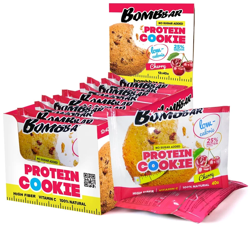 Bombbar Protein Cookie низкокалорийное 40 г., 12 шт. - основные ингредиенты: протеин