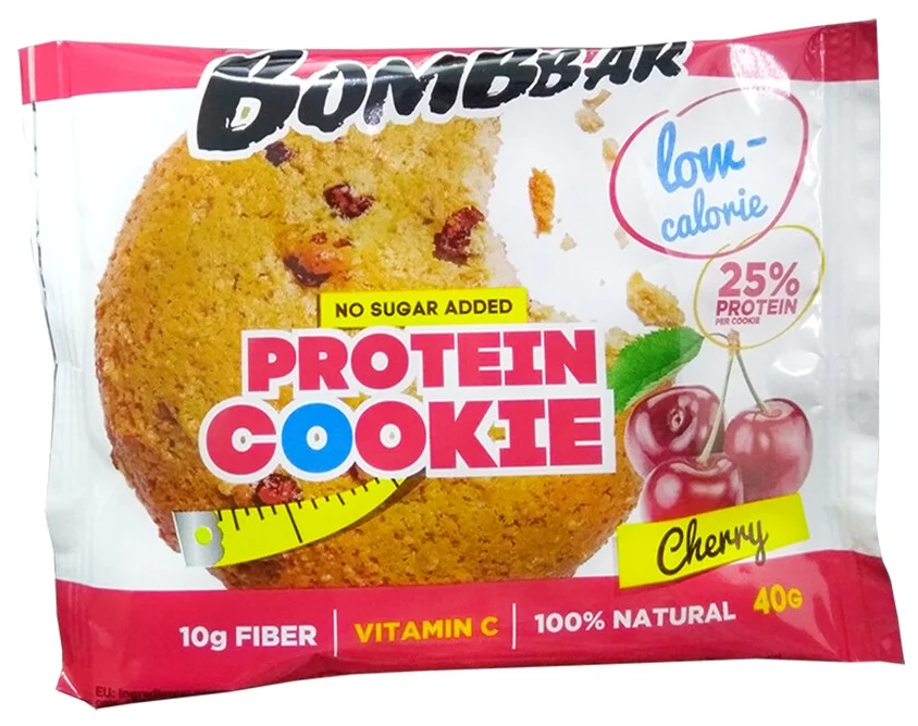 Bombbar Protein Cookie низкокалорийное 40 г., 12 шт. - вид белка: многокомпонентный