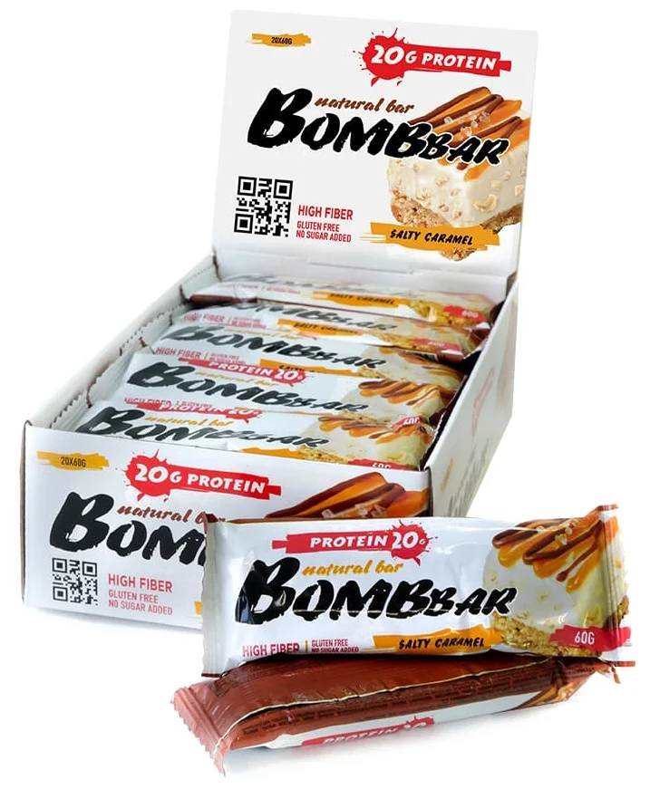 Bombbar Natural Bar, 60 г, 20 шт. - основные ингредиенты: протеин