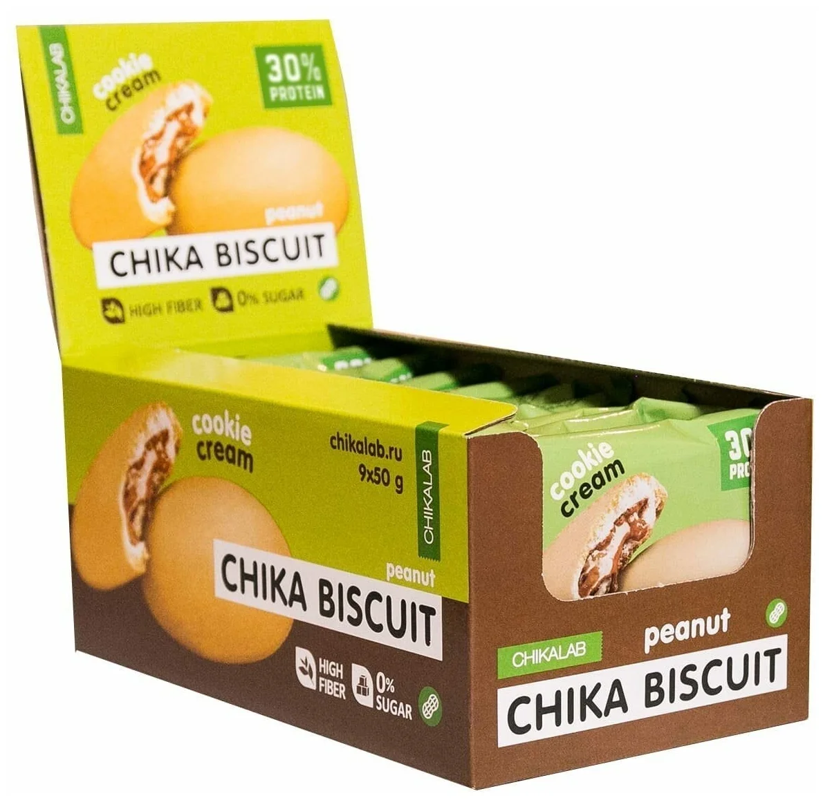 Chikalab Chika Biscuit, 50 г, 9 шт. - основные ингредиенты: протеин