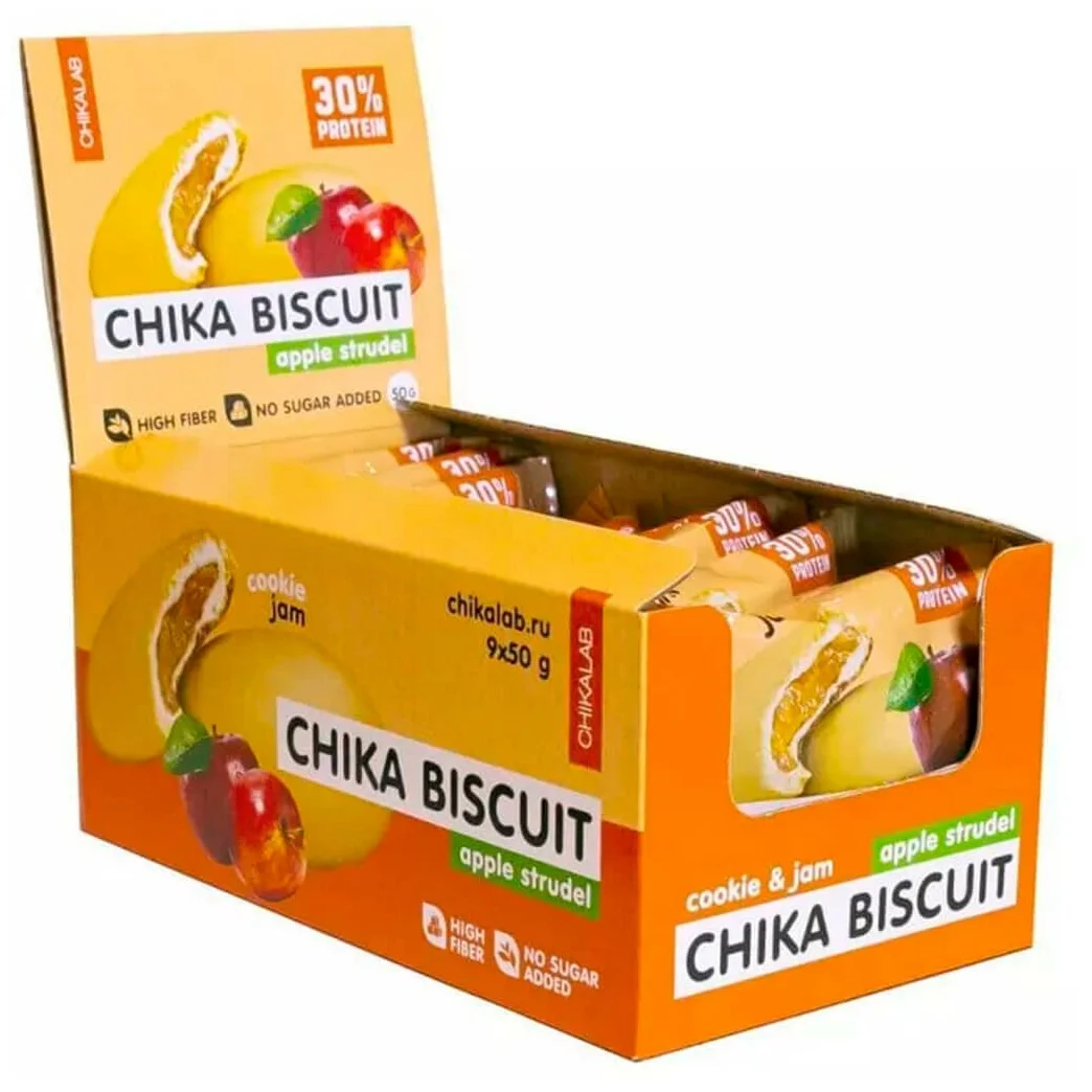 Chikalab Chika Biscuit, 50 г, 9 шт. - калорийность 100 г 345 ккал