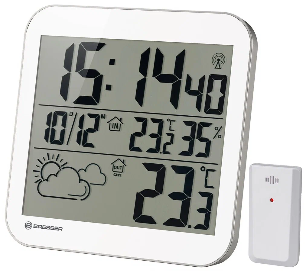 BRESSER MyTime LCD - измерения: влажность в помещении, температура в помещении, температура на улице