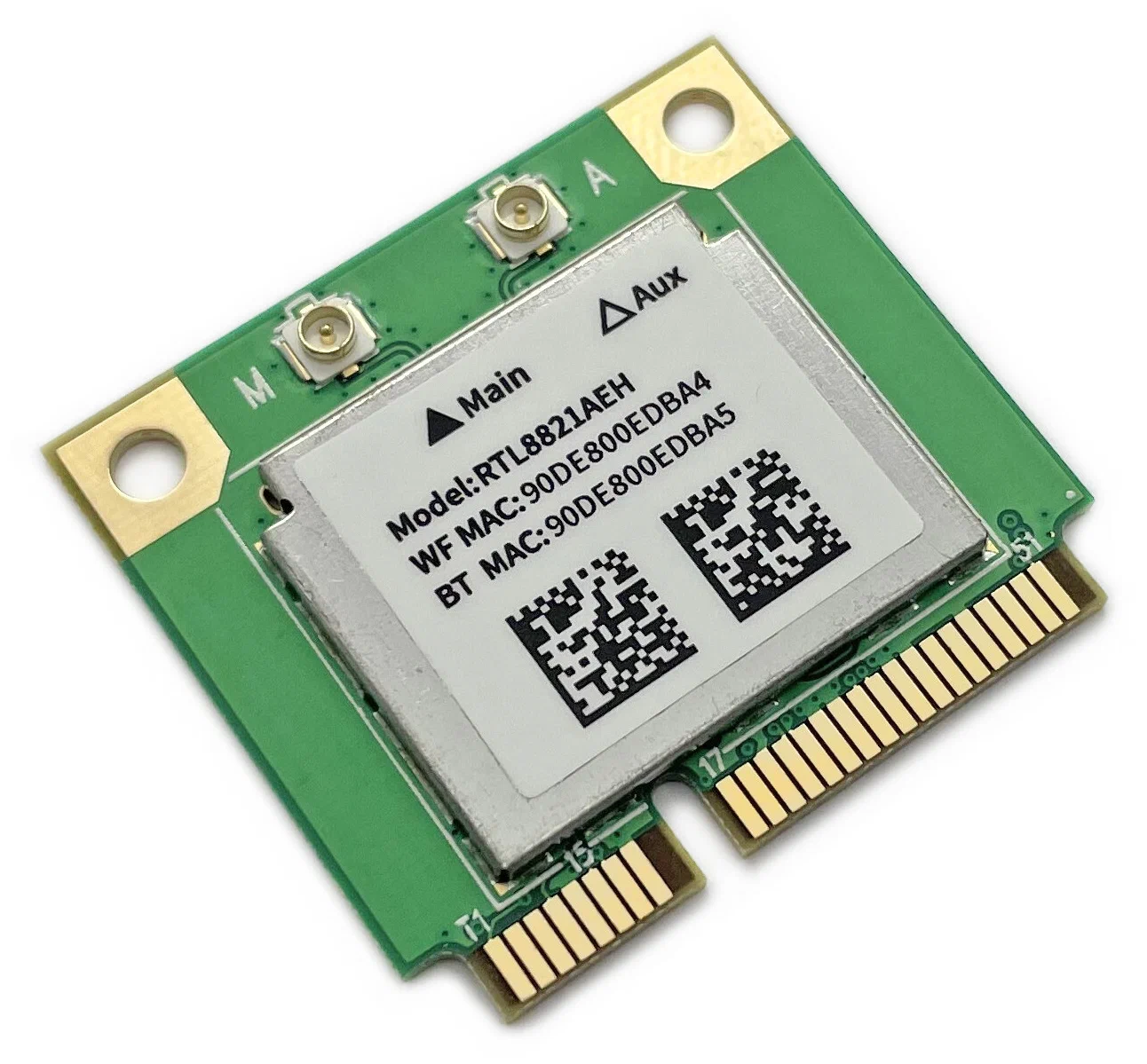 Realtek RTL8821AE (Mini PCI-E half-size, B/G/N/AC, 433 Mbit/s, 2.4/5 Ghz) - тип: Wi-Fi адаптер